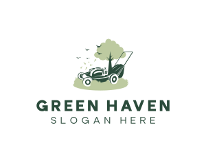 Turf - Lawn Mower Landscaping Equipment logo design