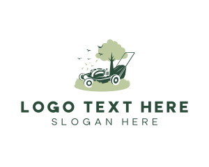 Grass Cutter - Lawn Mower Landscaping Equipment logo design