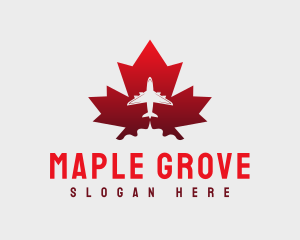 Flying Airplane Canada logo design