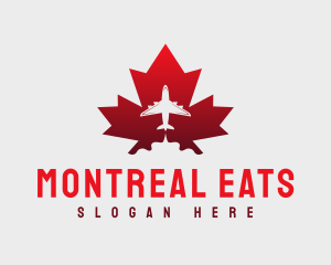 Montreal - Flying Airplane Canada logo design