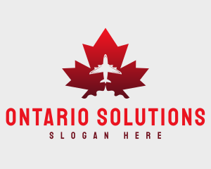 Flying Airplane Canada logo design