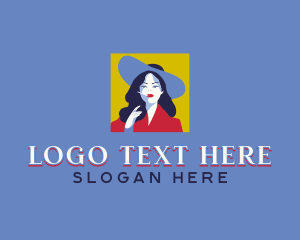 Lady - Smoking Woman Adult logo design