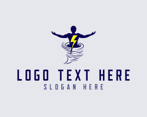 Illustration - Tornado Thunder Man logo design