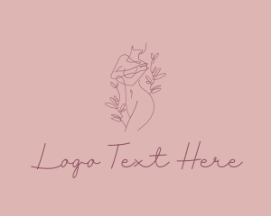 Leaf - Feminine Nature Nude Woman logo design