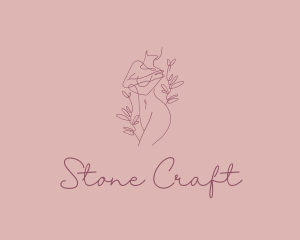 Model - Feminine Nature Nude Woman logo design