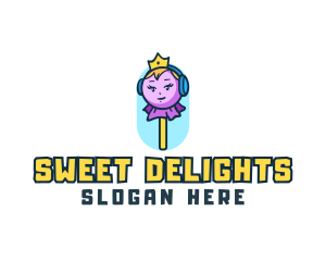 Lollipop Princess Candy logo design