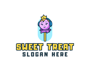 Lollipop Princess Candy logo design