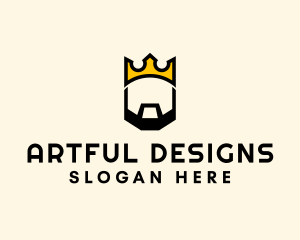 King Crown Beard logo design