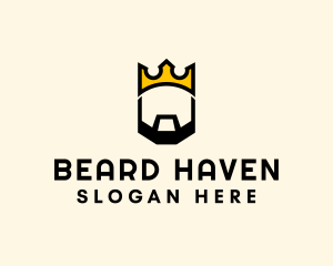 Beard - King Crown Beard logo design
