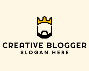 Blogger - King Crown Beard logo design