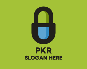 Padlock Medicine Pill logo design