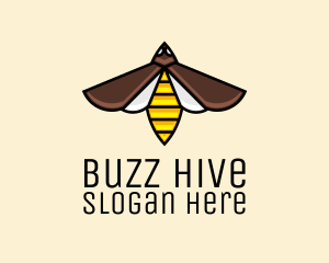 Wasp - Flying Wasp Insect logo design