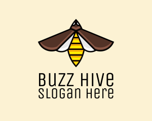 Flying Wasp Insect logo design