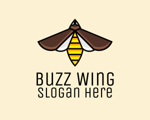 Insect - Flying Wasp Insect logo design