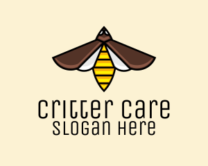 Critter - Flying Wasp Insect logo design