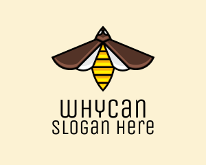 Flying Wasp Insect logo design