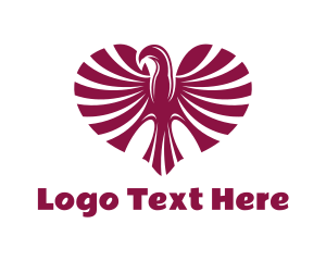 Veterinary - Red Eagle Heart logo design