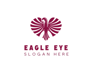 Red Eagle Heart logo design