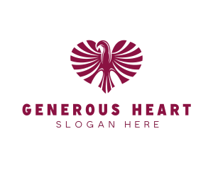 Red Eagle Heart logo design