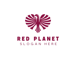 Red Eagle Heart logo design