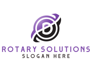 Rotary - Spinning Tech D logo design