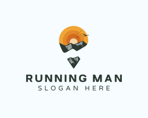 Mountain Trekking Locator Logo