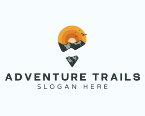 Trekking - Mountain Trekking Locator logo design