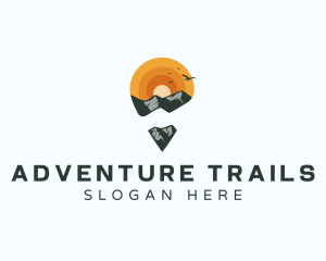 Mountain Trekking Locator logo design