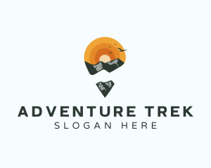 Trekking - Mountain Trekking Locator logo design