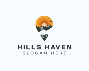 Mountain Trekking Locator logo design