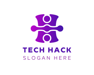 Purple Tech Puzzle  logo design