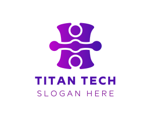 Purple Tech Puzzle  logo design