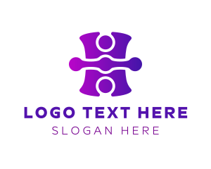 Technology - Purple Tech Puzzle logo design