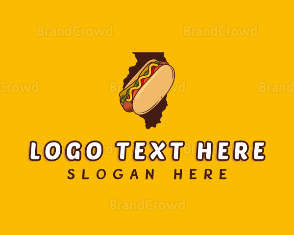 Hotdog Sandwich Illinois Logo