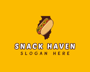 Hotdog Sandwich Illinois logo design