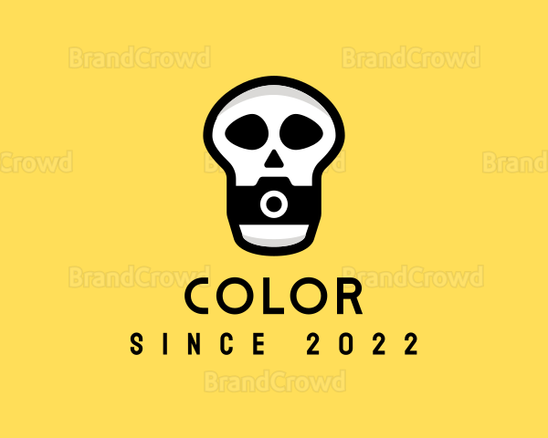 Skull Camera Photographer Logo