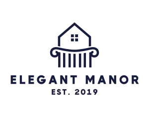 Manor - Manor Pillar House Home logo design