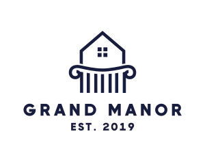 Manor Pillar House Home logo design