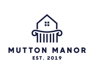 Manor Pillar House Home logo design