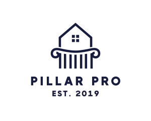 Manor Pillar House Home logo design