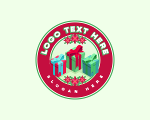 Present - Festive Christmas Gift logo design