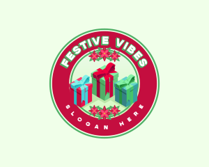 Festive Christmas Gift logo design