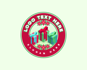 Gift Giving - Festive Christmas Gift logo design