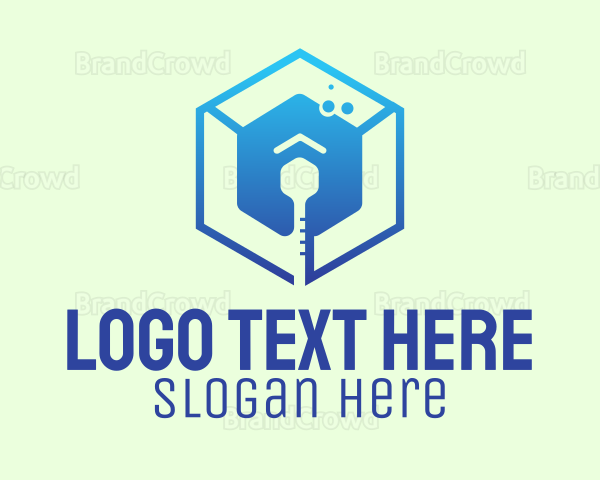 Gradient Hexagon Thermometer Logo