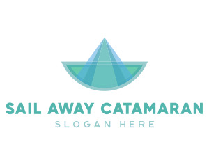 Origami Sail Boat logo design