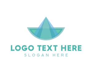 Sailing - Origami Sail Boat logo design