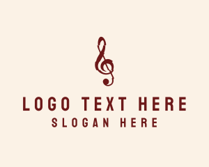 Treble Clef - Music Note App logo design