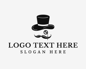 Mustache - Gentlemen Hat Monocle logo design