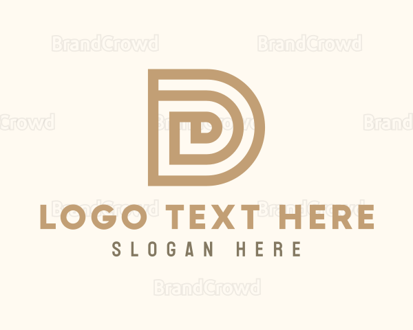 Modern Gold Letter D Logo