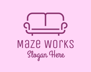 Purple Sofa Furniture logo design